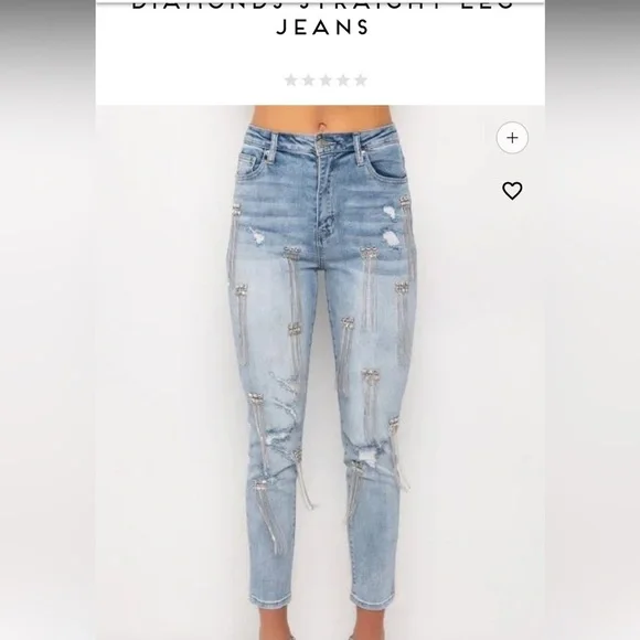 AKIRA Blue Straight Leg Distressed Jeans - Picture 10 of 12